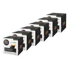 Nescafé Dolce Gusto front packaging showing multi-pack and benefits