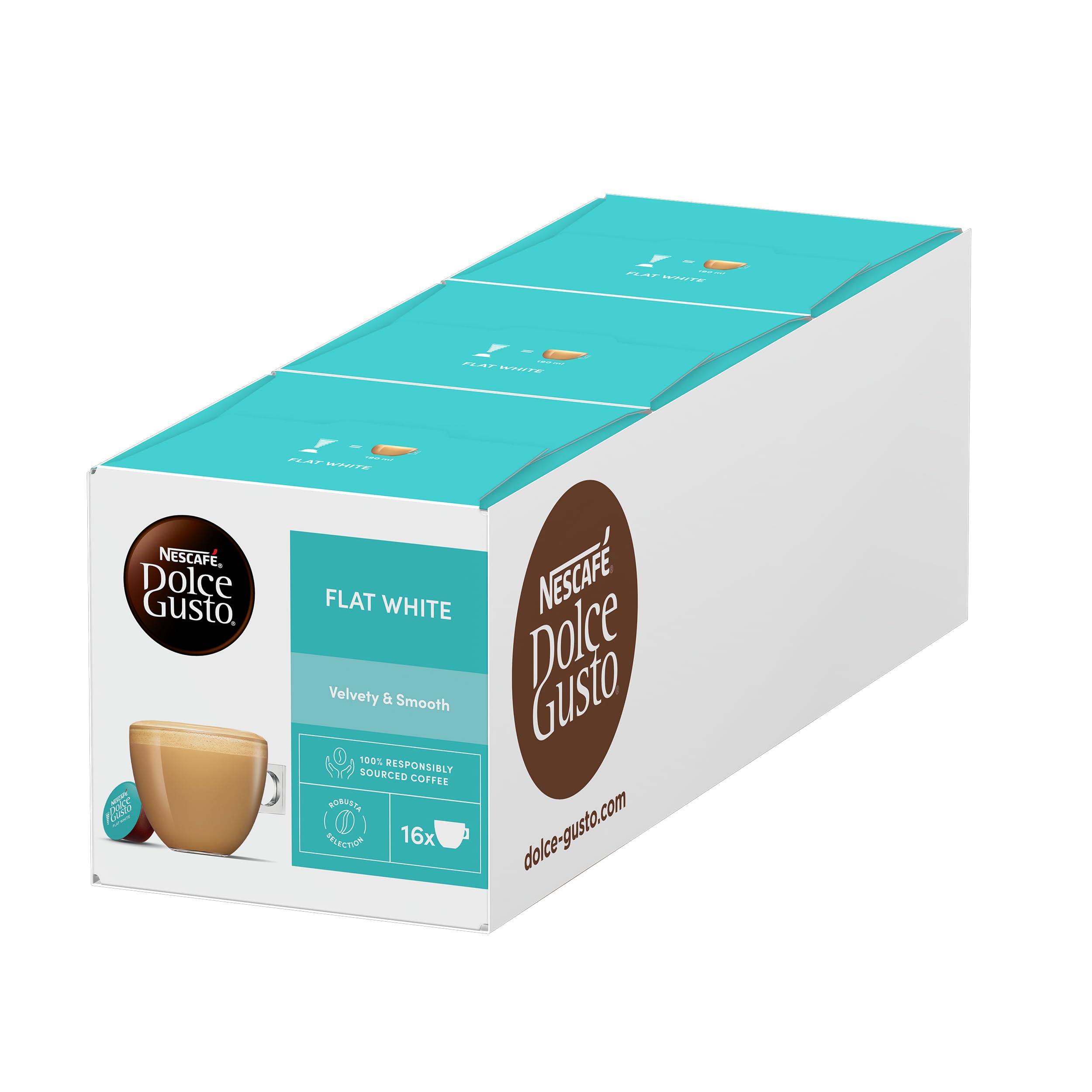 NESCAFÉ Dolce Gusto front pack shot showing capsules and branding delivering convenience