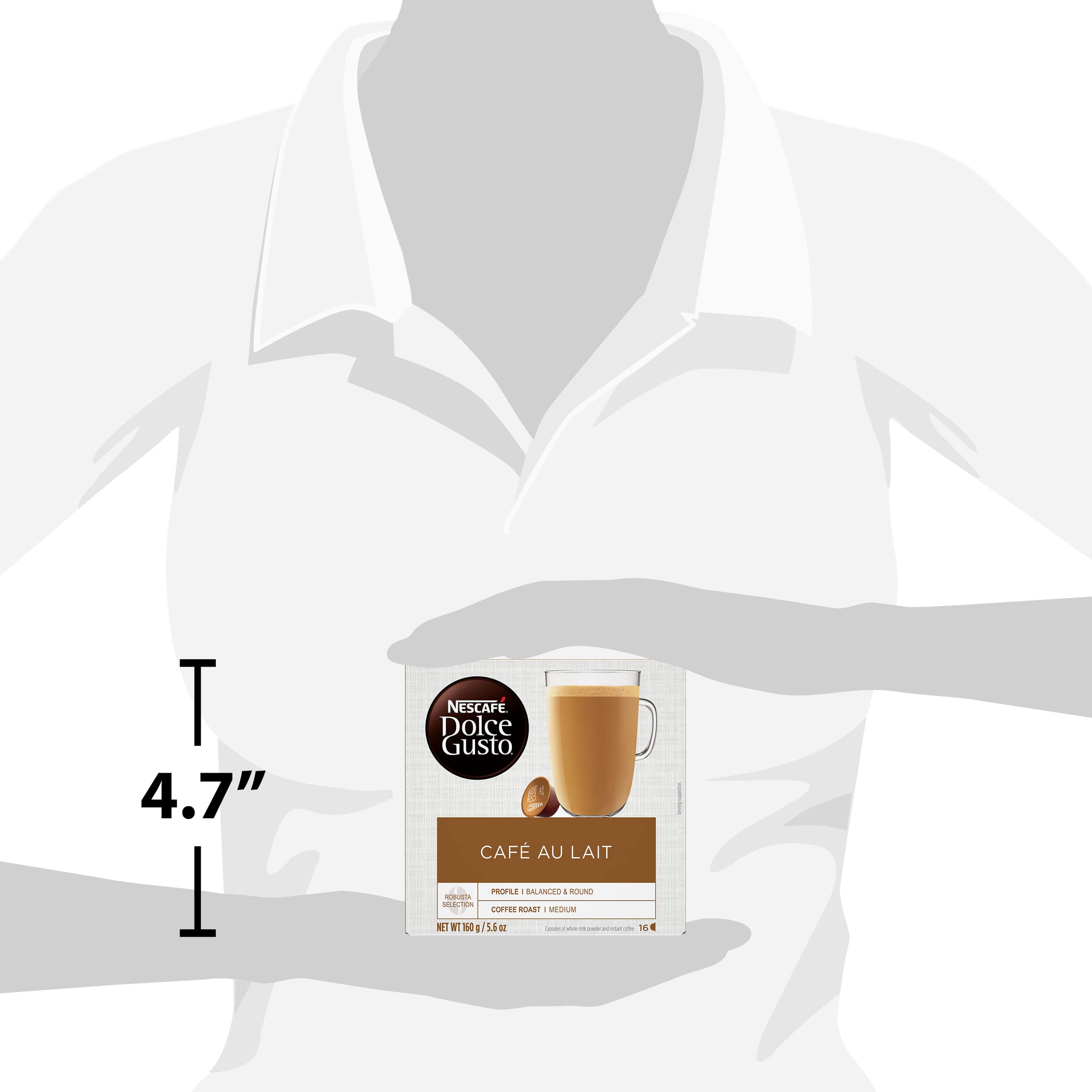 Nescafé Dolce Gusto café‑au‑lait on a breakfast table suggesting routine