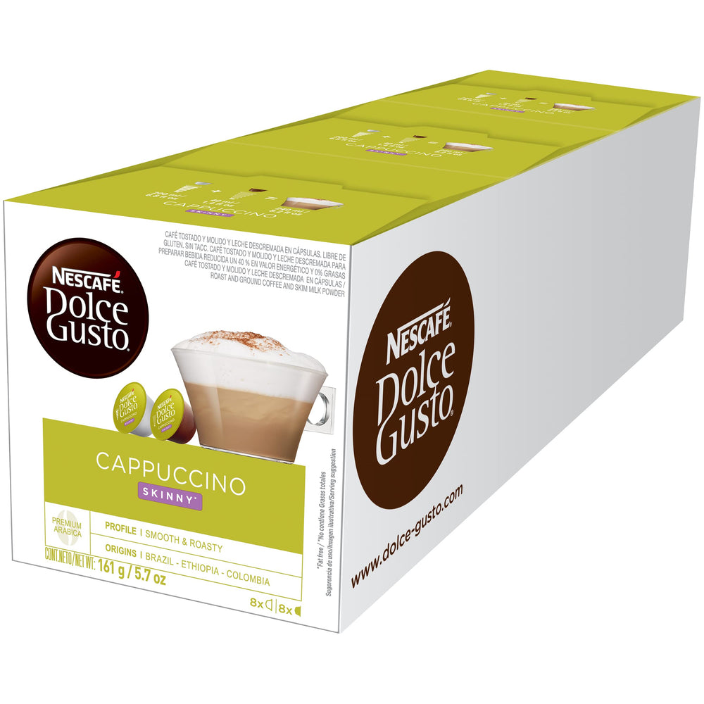 Lifestyle kitchen scene with Nescafé Dolce Gusto machine showcasing quick preparation benefit
