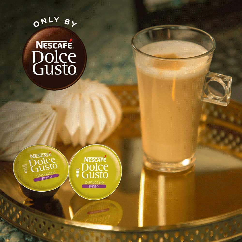 Close-up of nutritional panel on Nescafé Dolce Gusto pack showing calorie transparency