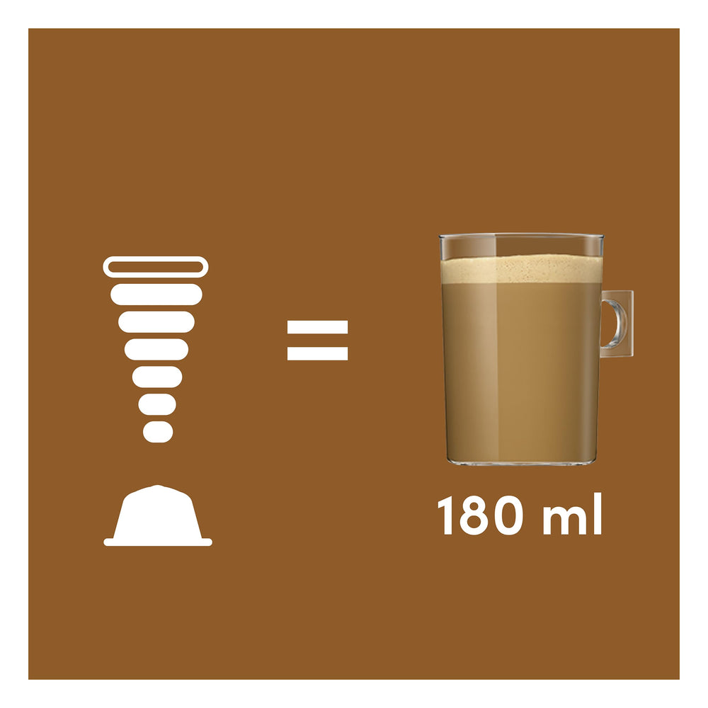Nescafé Dolce Gusto size comparison with cup demonstrating portion scale