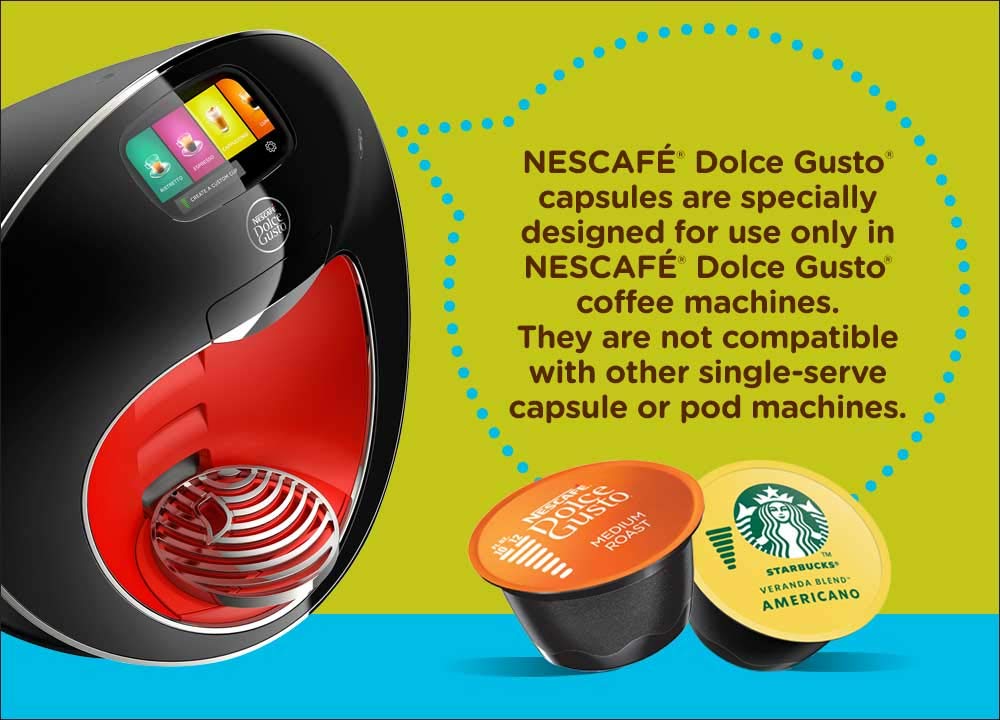 Nescafé Dolce Gusto close-up of milk and espresso capsules showing capsule detail
