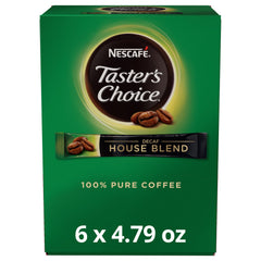 Nescafe front packaging showing 80 single-serve decaf sticks and brand clarity