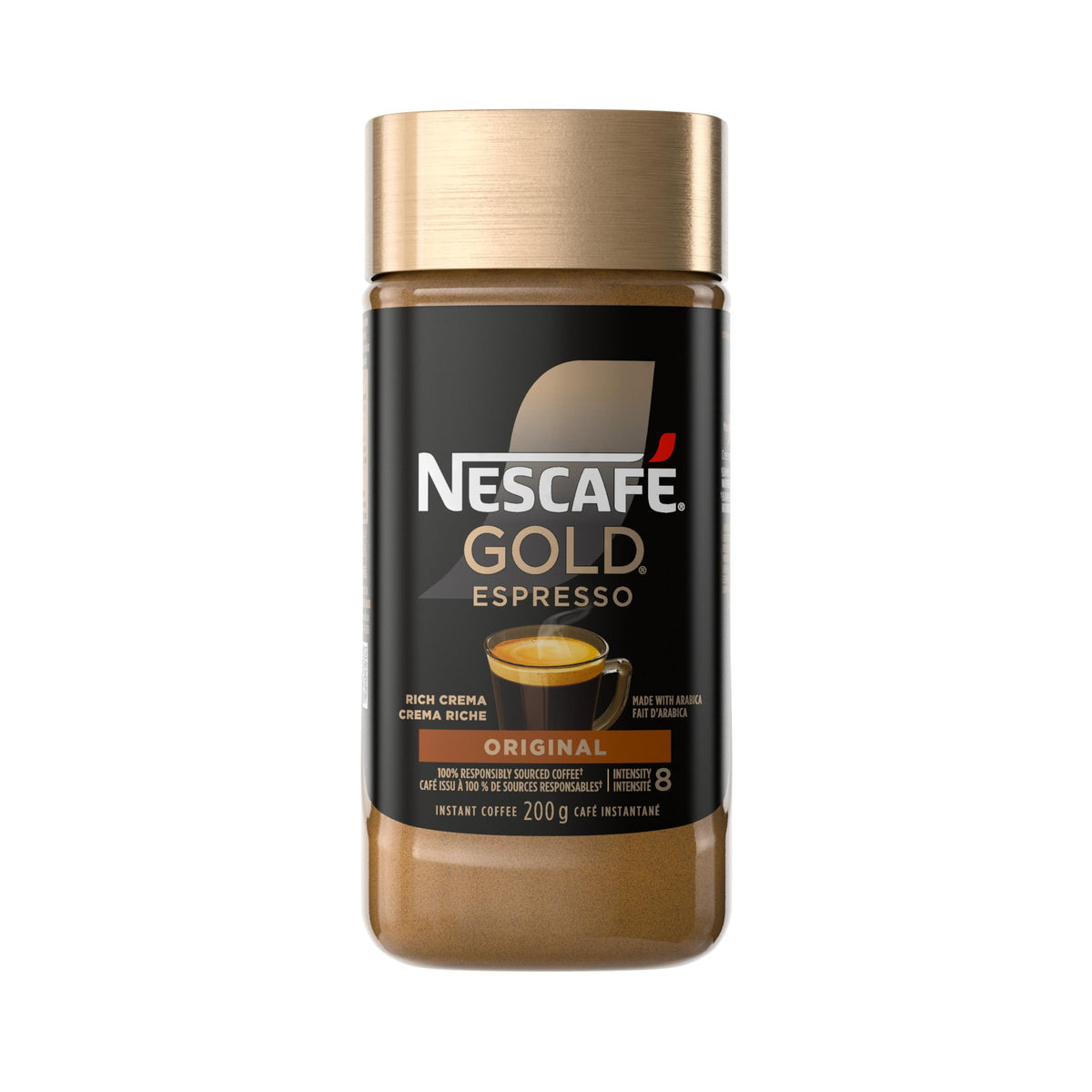 Nescafe Gold Espresso front jar showing packaging and convenience