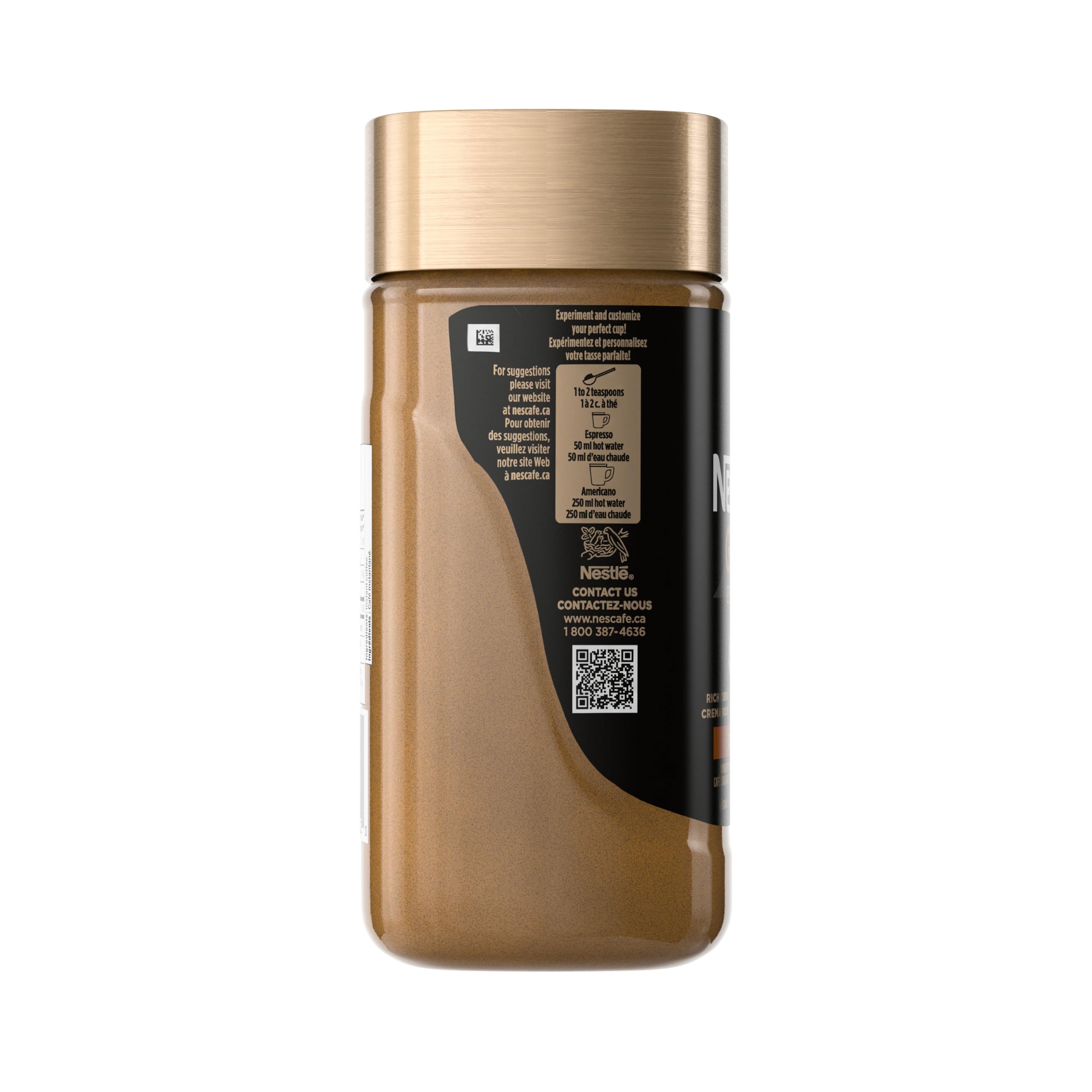 Nescafe Gold Espresso jar beside ruler showing 200g scale