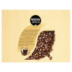 Nescafé Gold stick being poured into cup, shows quick single-serve benefit