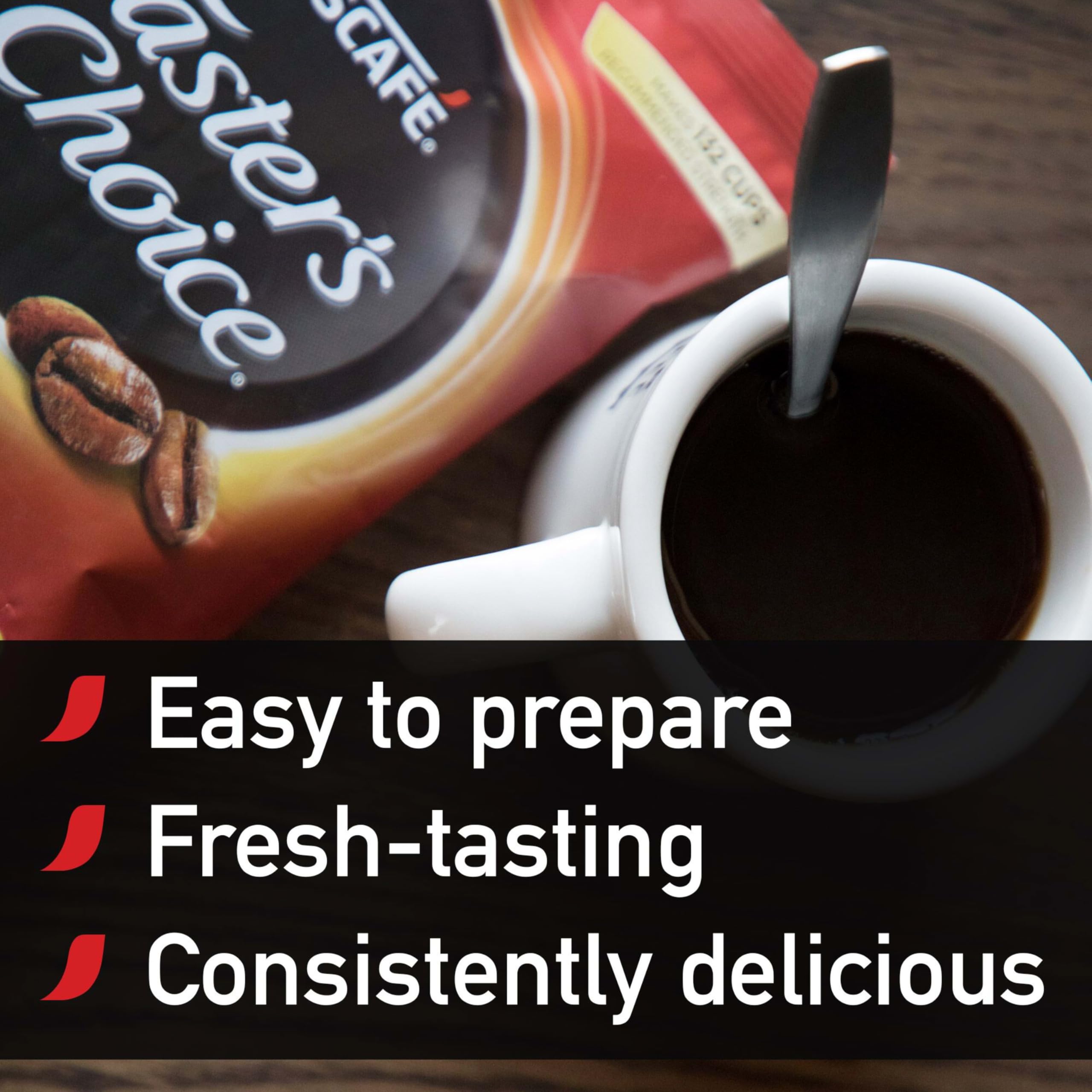 Nescafe granules close-up texture illustrating quick-soluble instant coffee benefits