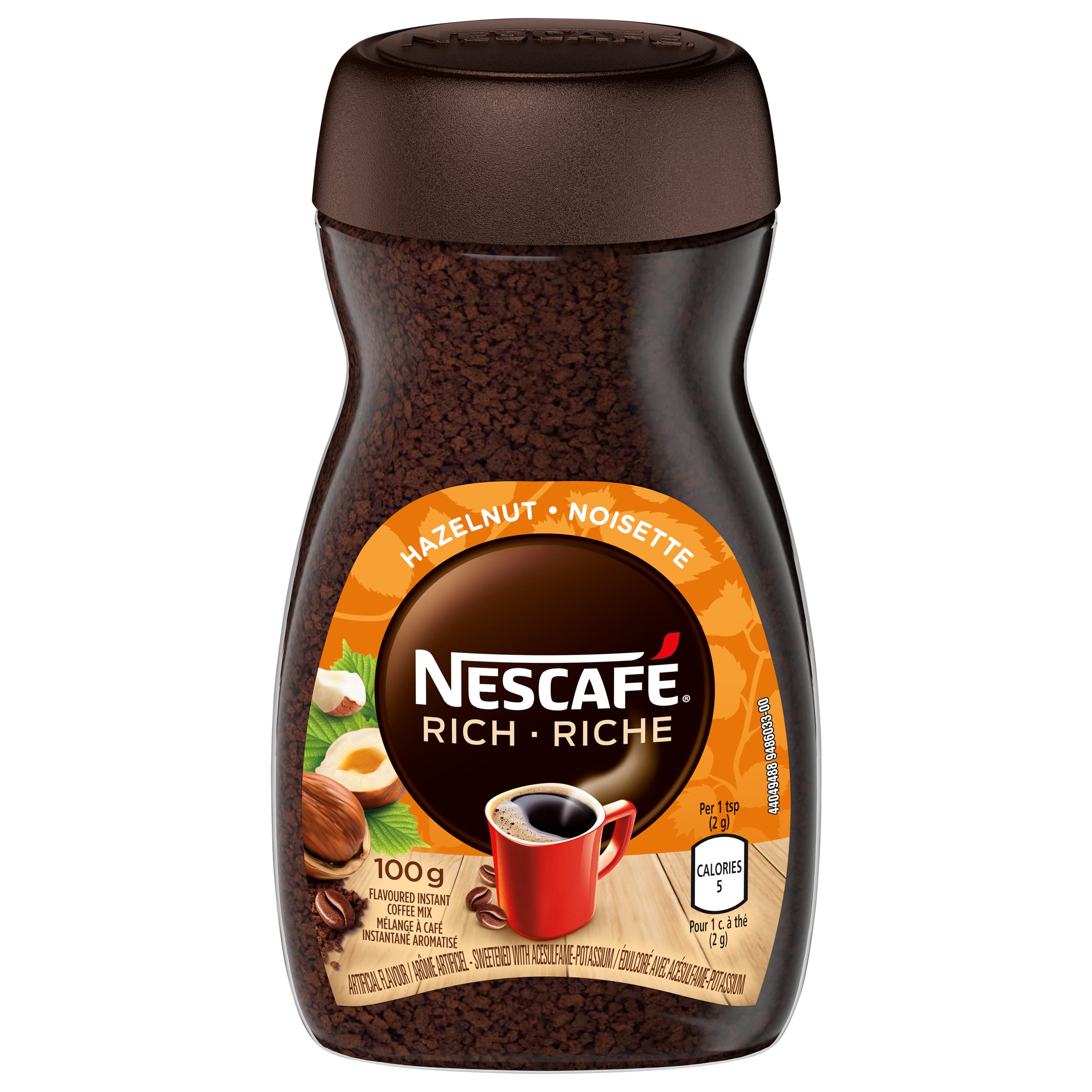 NESCAFÉ jar front view showing label and 100g size, convenient and aromatic