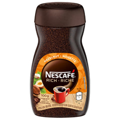 NESCAFÉ jar front view showing label and 100g size, convenient and aromatic
