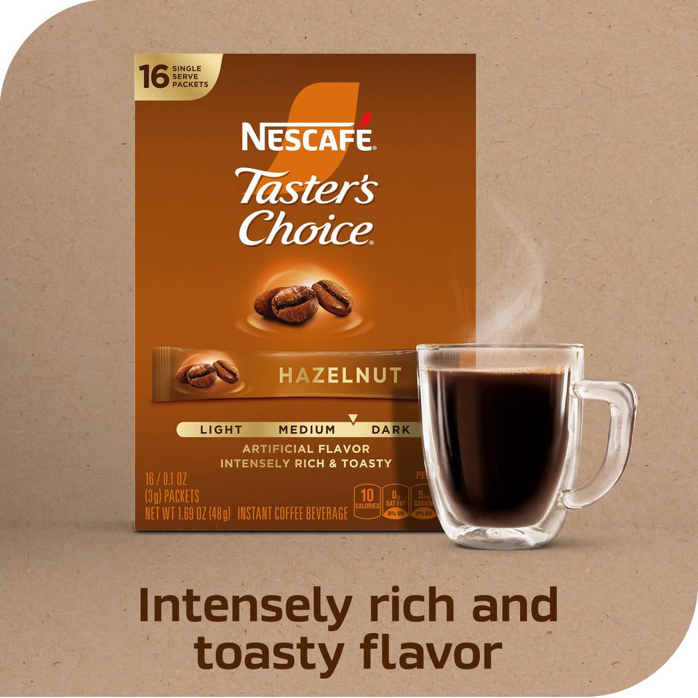 NESCAFÉ brewed hazelnut cup top view highlighting aroma and color