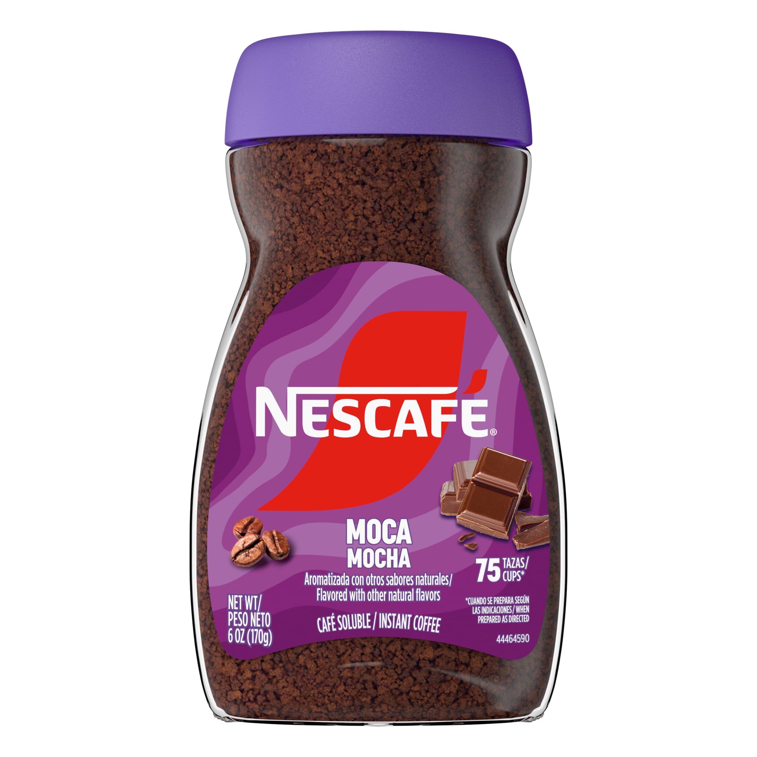 Nescafé Mocha front jar view showing mocha flavor and compact packaging benefit