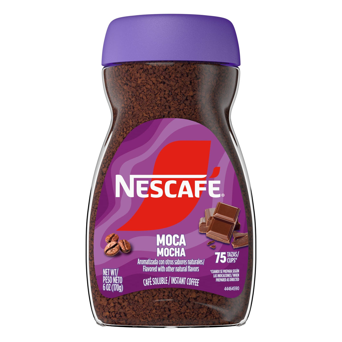 Nescafé Mocha front jar view showing mocha flavor and compact packaging benefit