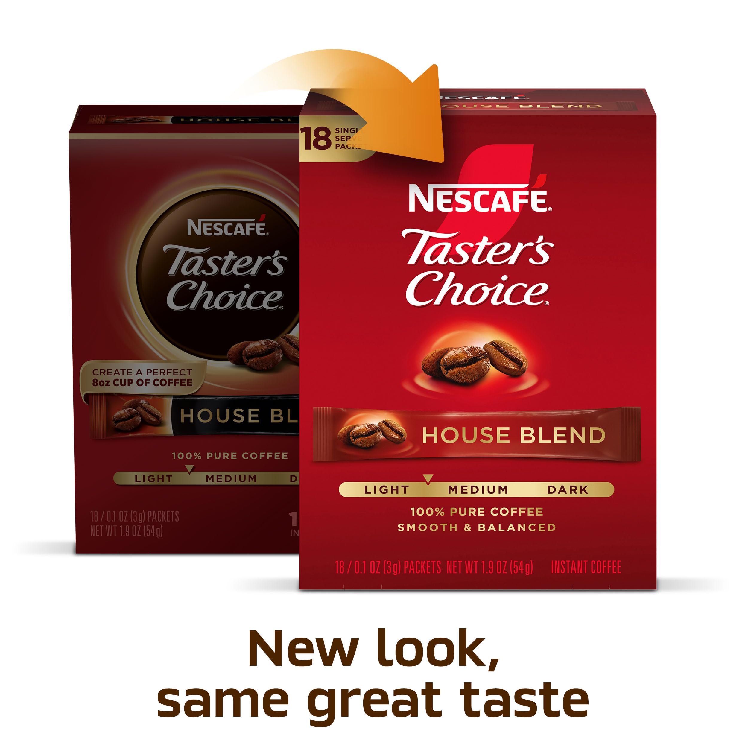 nescafe opened packets showing real instant coffee granules benefit