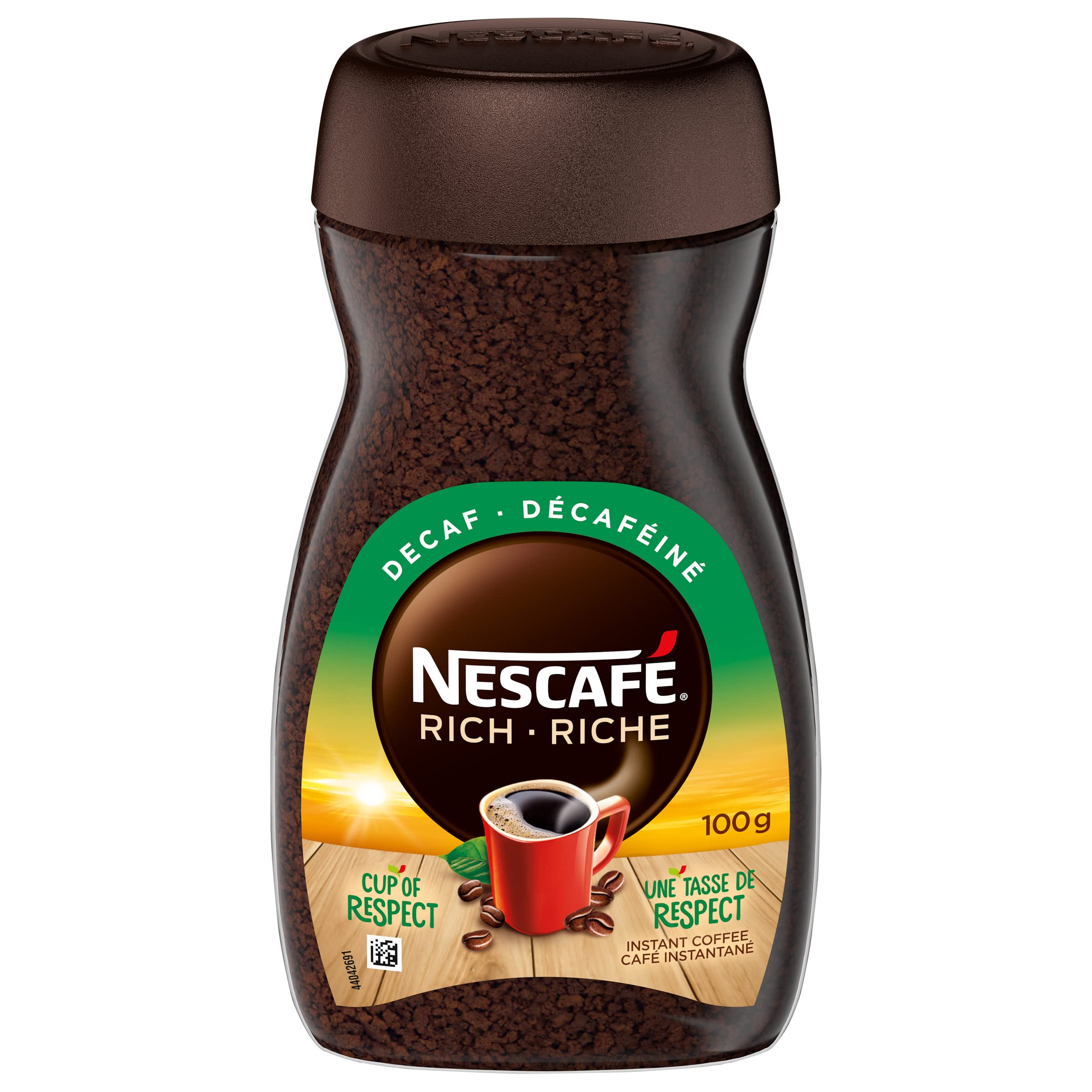 NESCAFÉ Rich decaffeinated front packaging showing jar and label, highlighting convenience