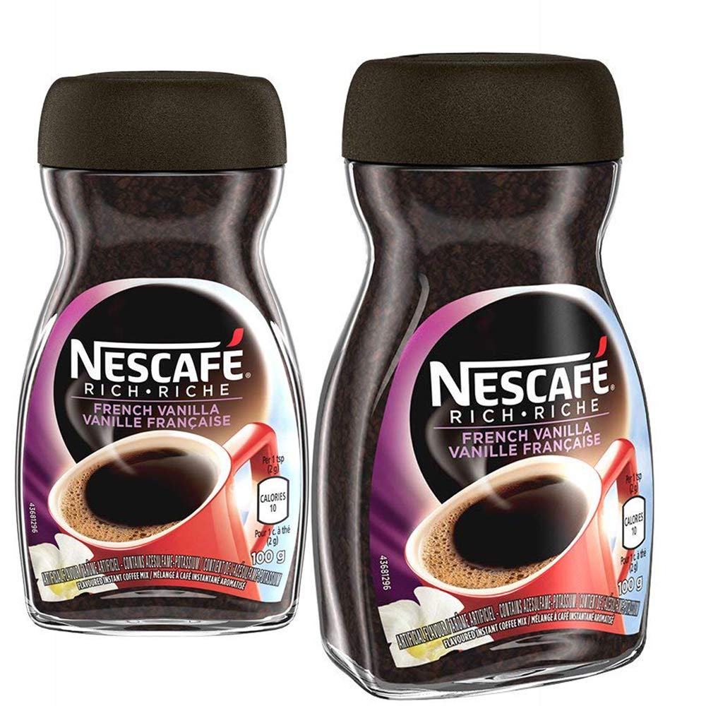 NESCAFÉ jar front packaging showing label and vanilla flavour, easy selection