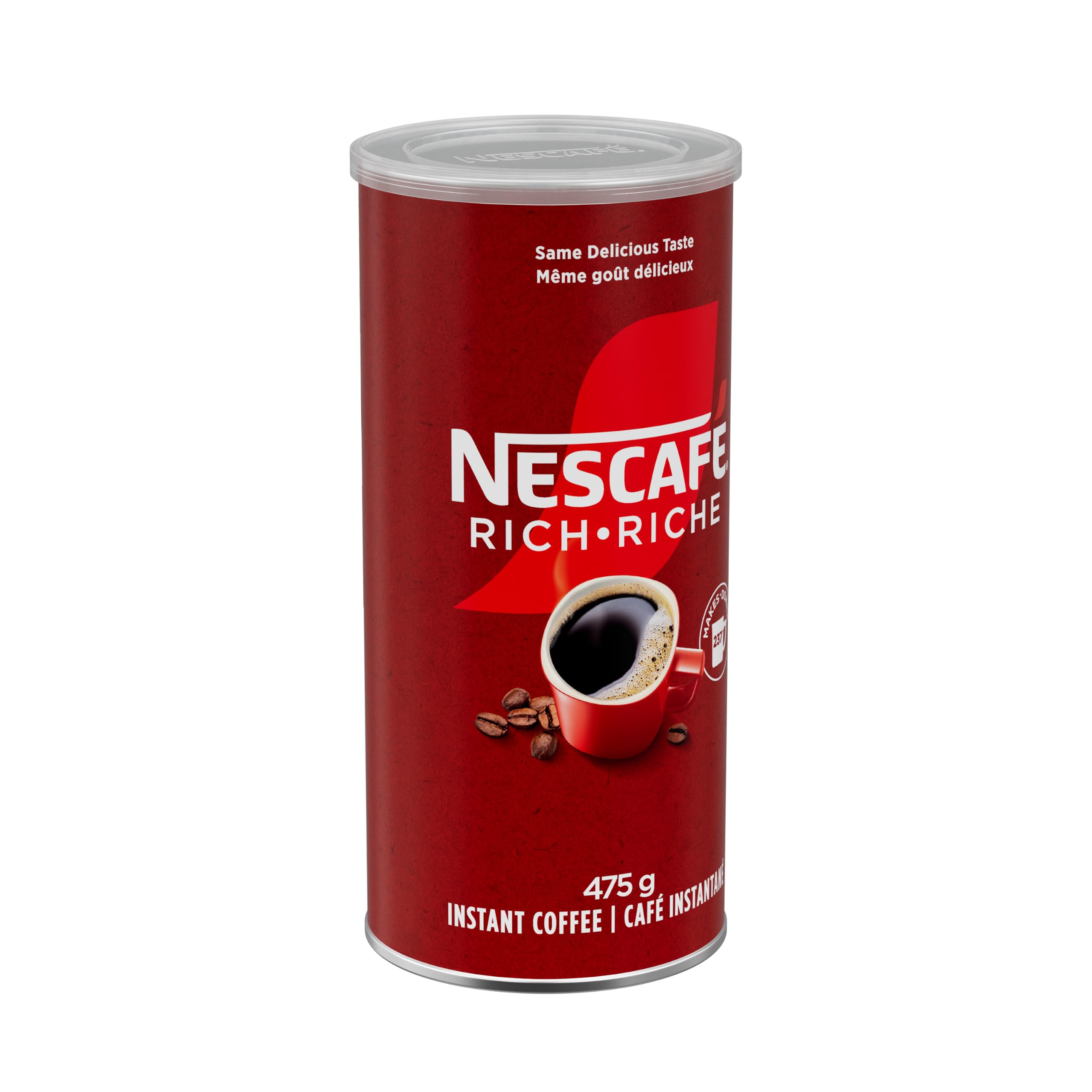 nescafe rich label detail showing double-filter claim and ingredient clarity benefit