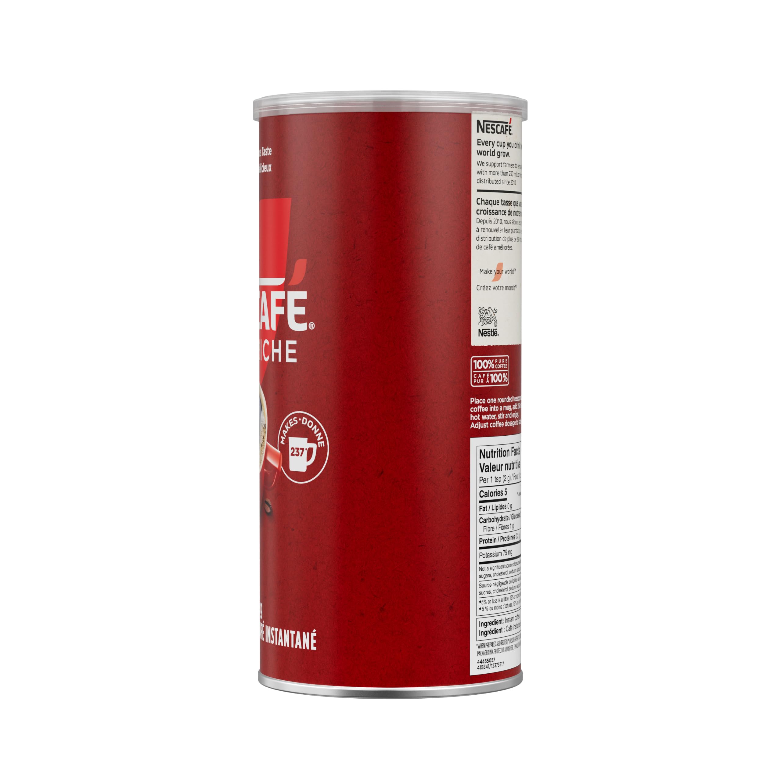 nescafe rich poured into cup showing rich color and bold taste benefit