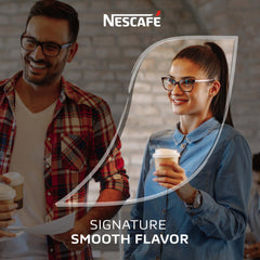 Nescafe stick dissolving in cup illustrating fast preparation