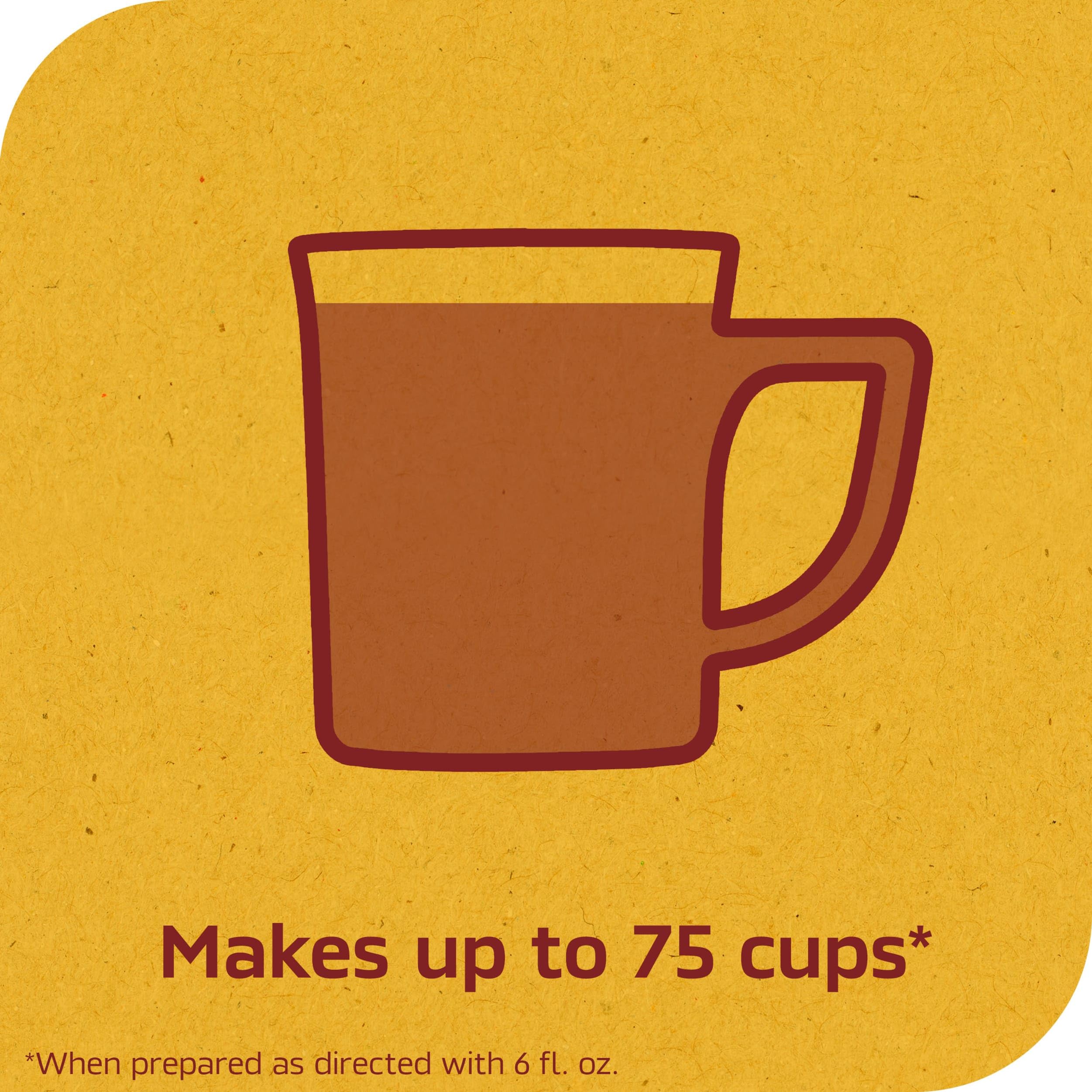 6 oz Nescafé jar next to scoop demonstrating how many cups it makes
