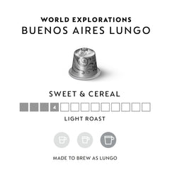 Close-up of a Nespresso Buenos Aires capsule highlighting roast detail
