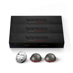 Nespresso Fortado Decaffeinato capsule close-up highlighting airtight aluminum freshness