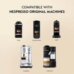 Nespresso pod inserted in Original machine brewing espresso quickly for consistent shots benefit