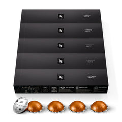 Nespresso Orafio capsules close-up texture highlighting sealed aluminum freshness
