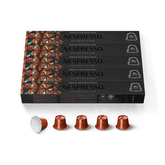 Nespresso original box front showing 50-count packaging and bold lungo branding