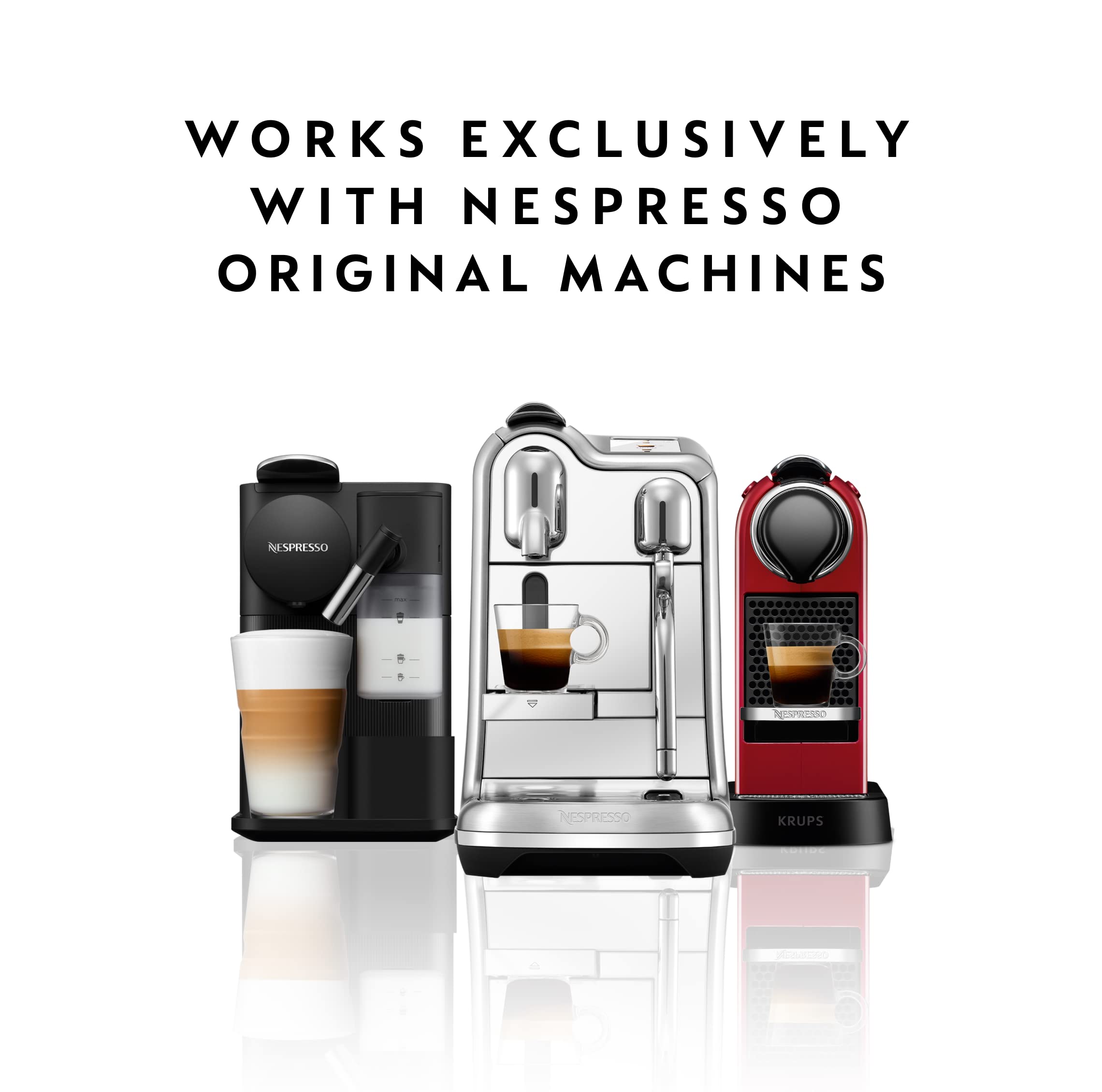 Nespresso Palermo Kazaar capsules with coffee beans displaying blend composition clarity