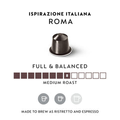 Nespresso Roma single capsule close-up highlighting details and easy use