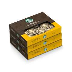 Nespresso Starbucks front packaging showing three 50-count boxes and commercial-ready bundle benefit