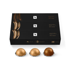 Nespresso Vertuo capsules arranged to show Bianco Doppio and Bianco Forte variety and portioning benefits