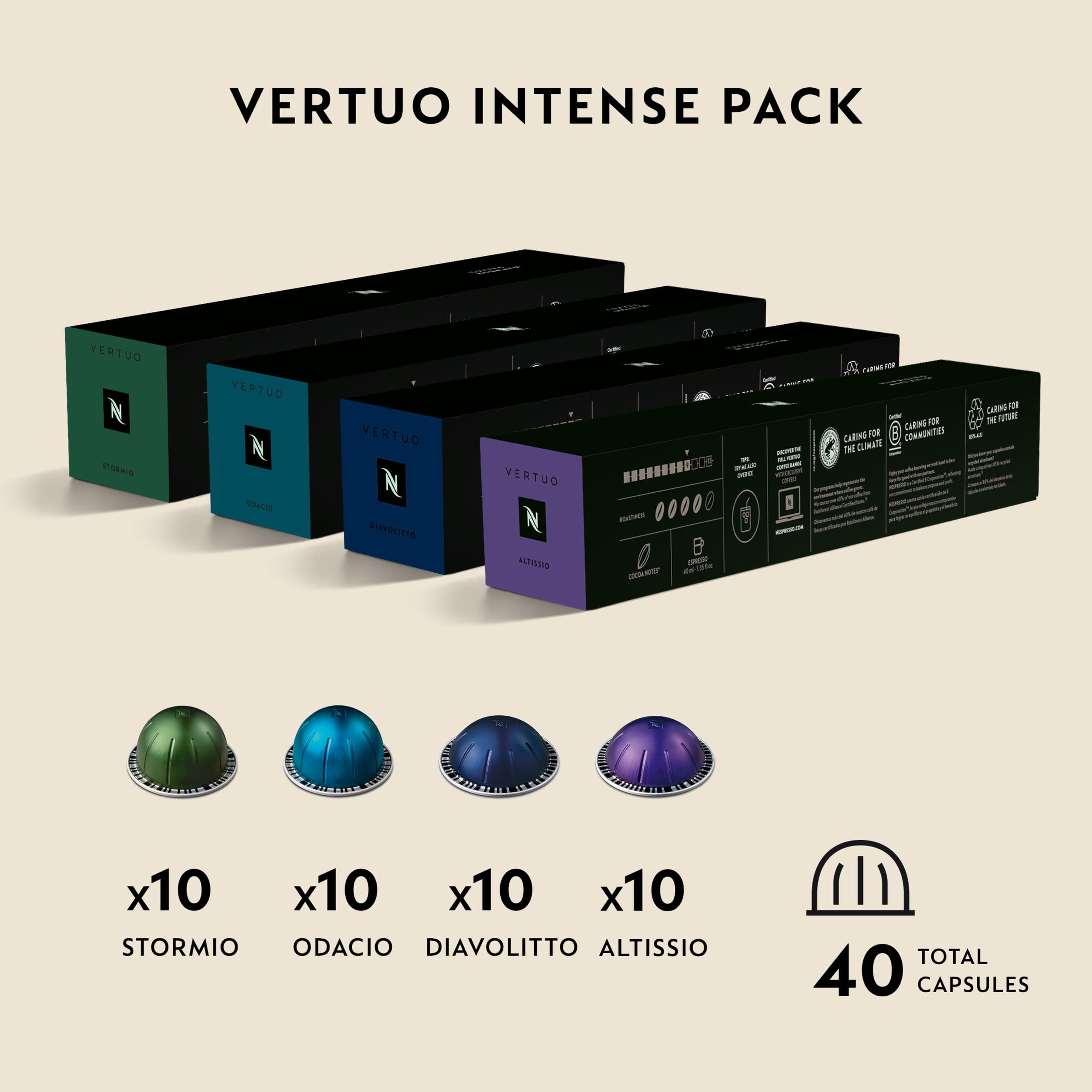 Nespresso Diavolitto capsule with intense espresso pour and deep crema