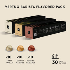 Nespresso roasted hazelnut capsule detail showing texture and nutty flavor benefit