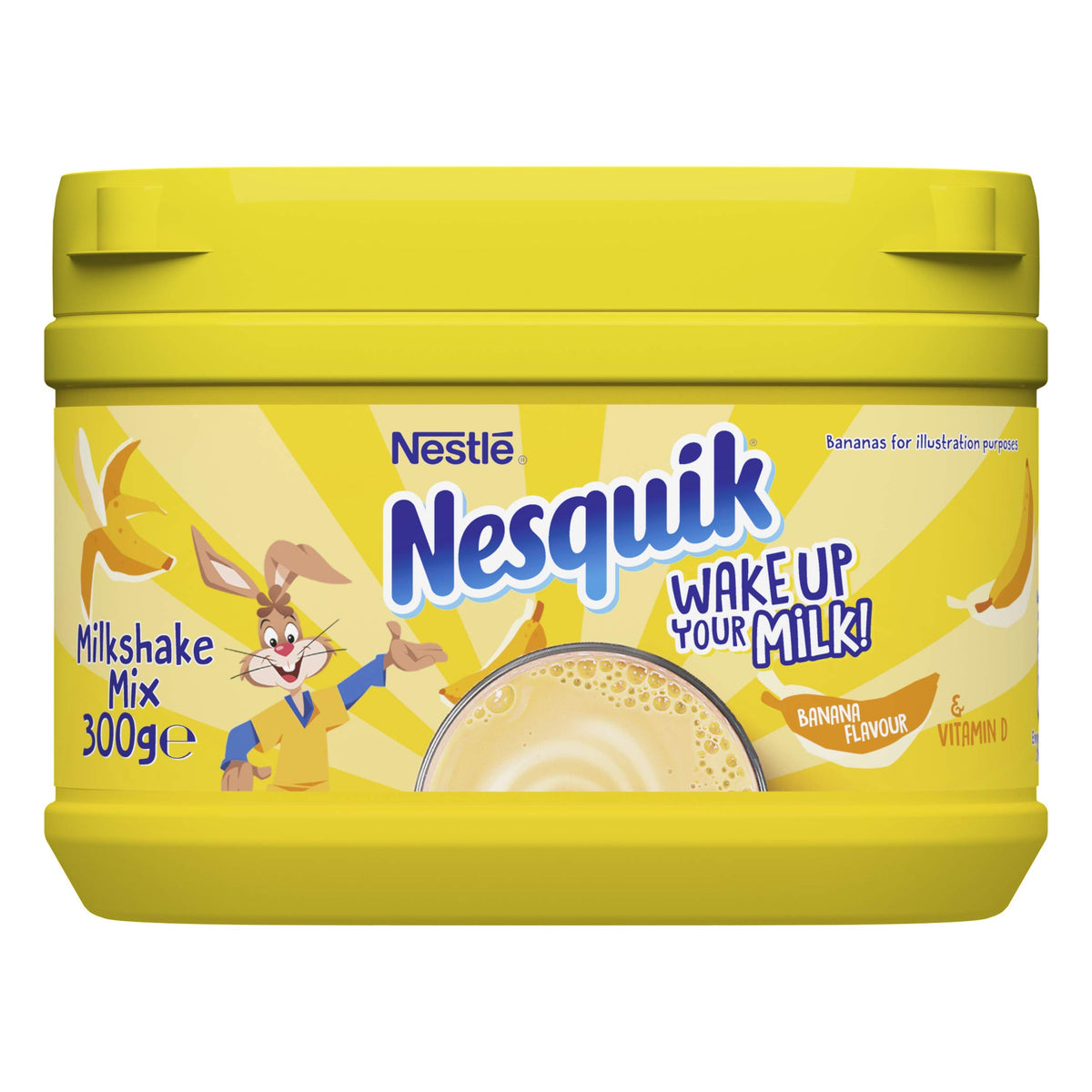 Nesquik front packaging showing jar and label for quick recognition and convenience