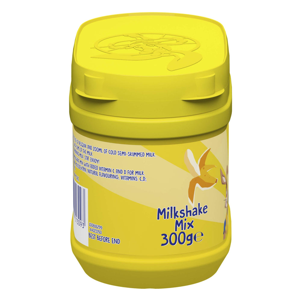 Nesquik nutrition label close view highlighting added vitamins and minerals
