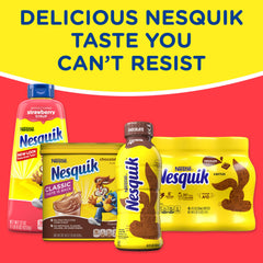 Dry scoop of Nesquik powder ready to measure two tablespoons precisely