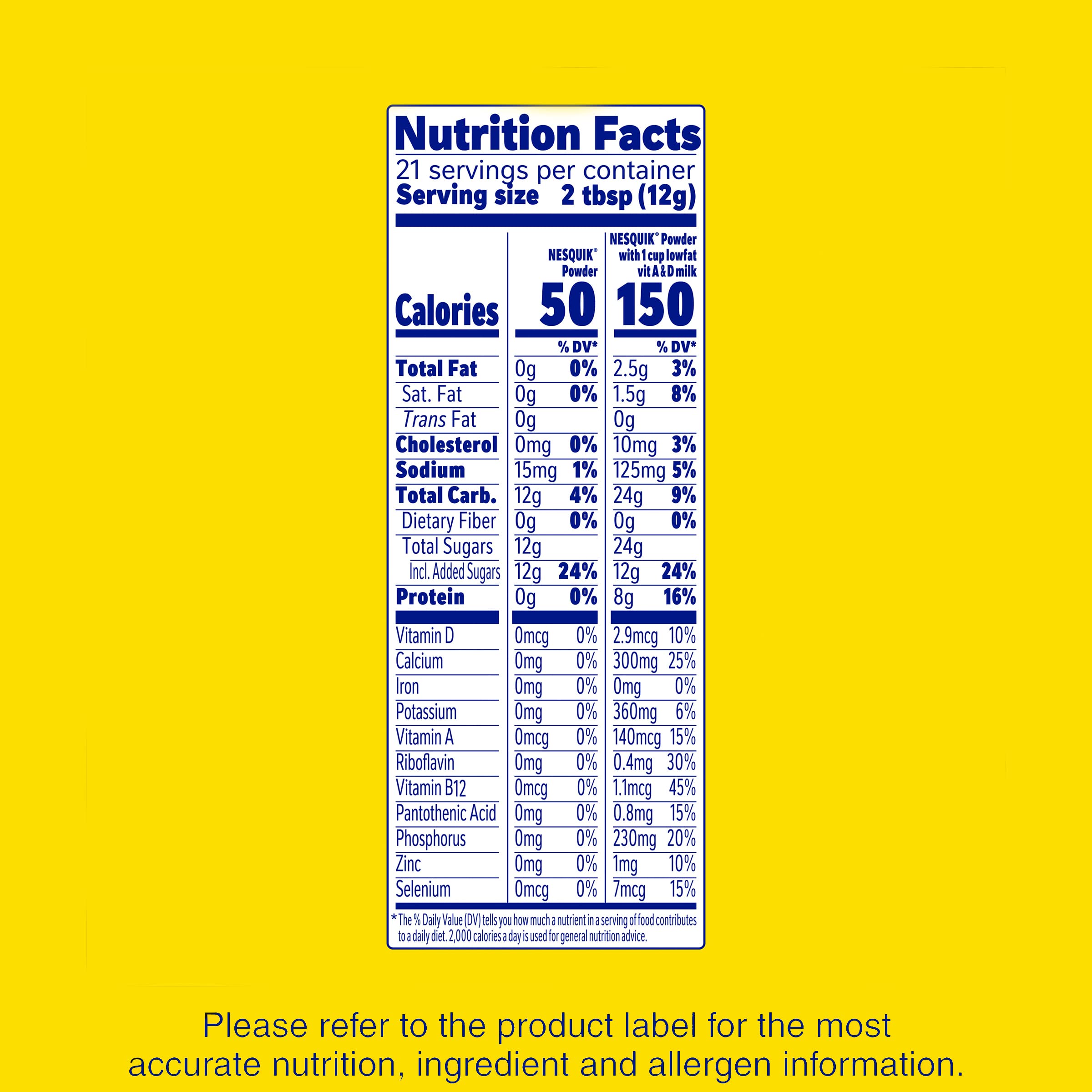 NESQUIK powder texture close-up highlighting fine blend for smooth milk mixing