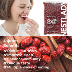 NESTLADY bag opened with dried jujube dates visible ready to snack or cook