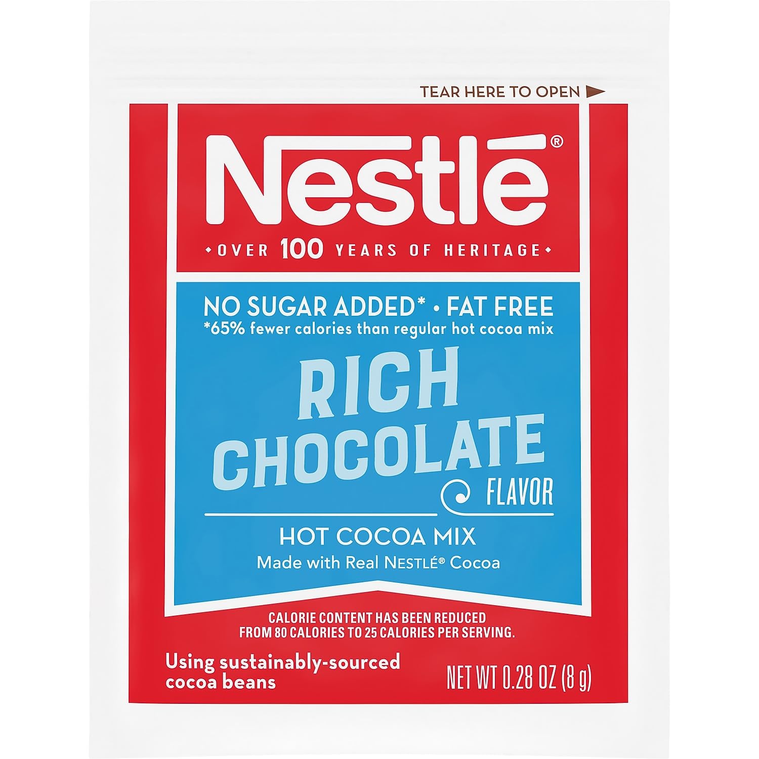 Nestle dispenser box on counter keeping packets organized and reducing clutter