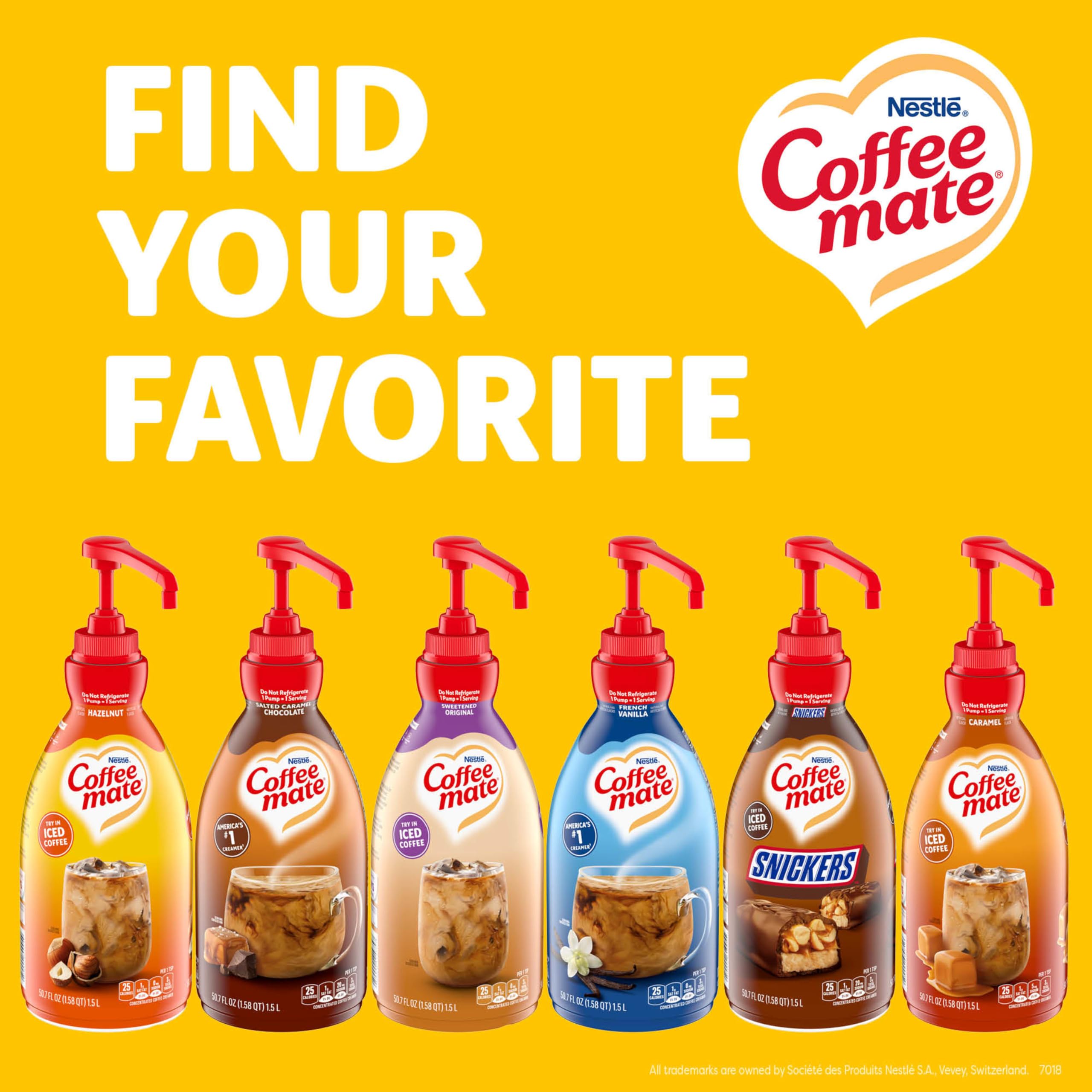 Nestle Coffee mate in a coffee cup at a desk, adds flavor and convenience