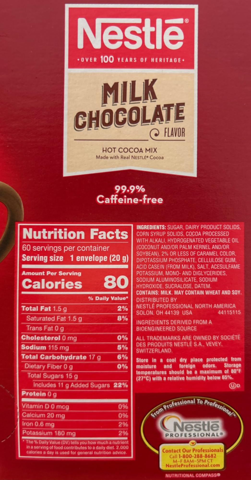 Nestle Hot Cocoa open dispenser box with organized packets for quick access