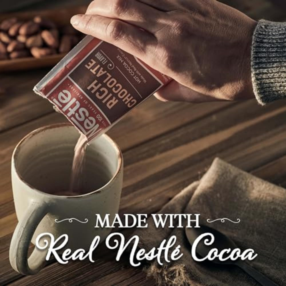 Nestle Hot Cocoa single sachet ready to open for quick serving convenience