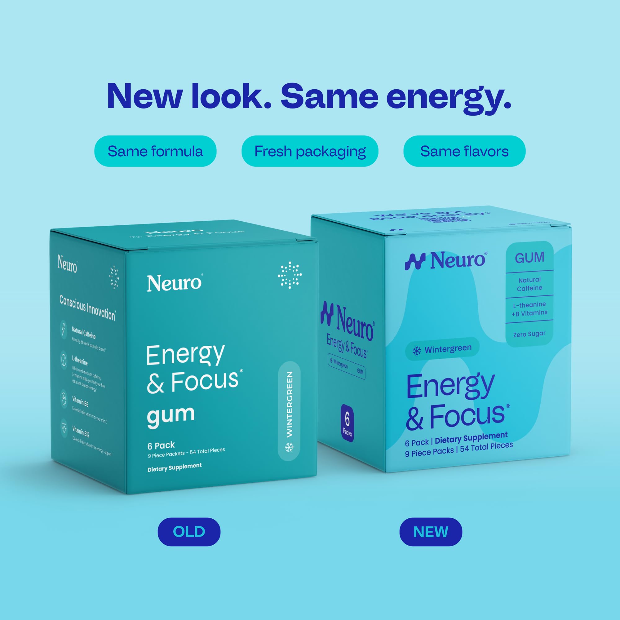 Neuro back label ingredients highlighting caffeine and vitamins benefit