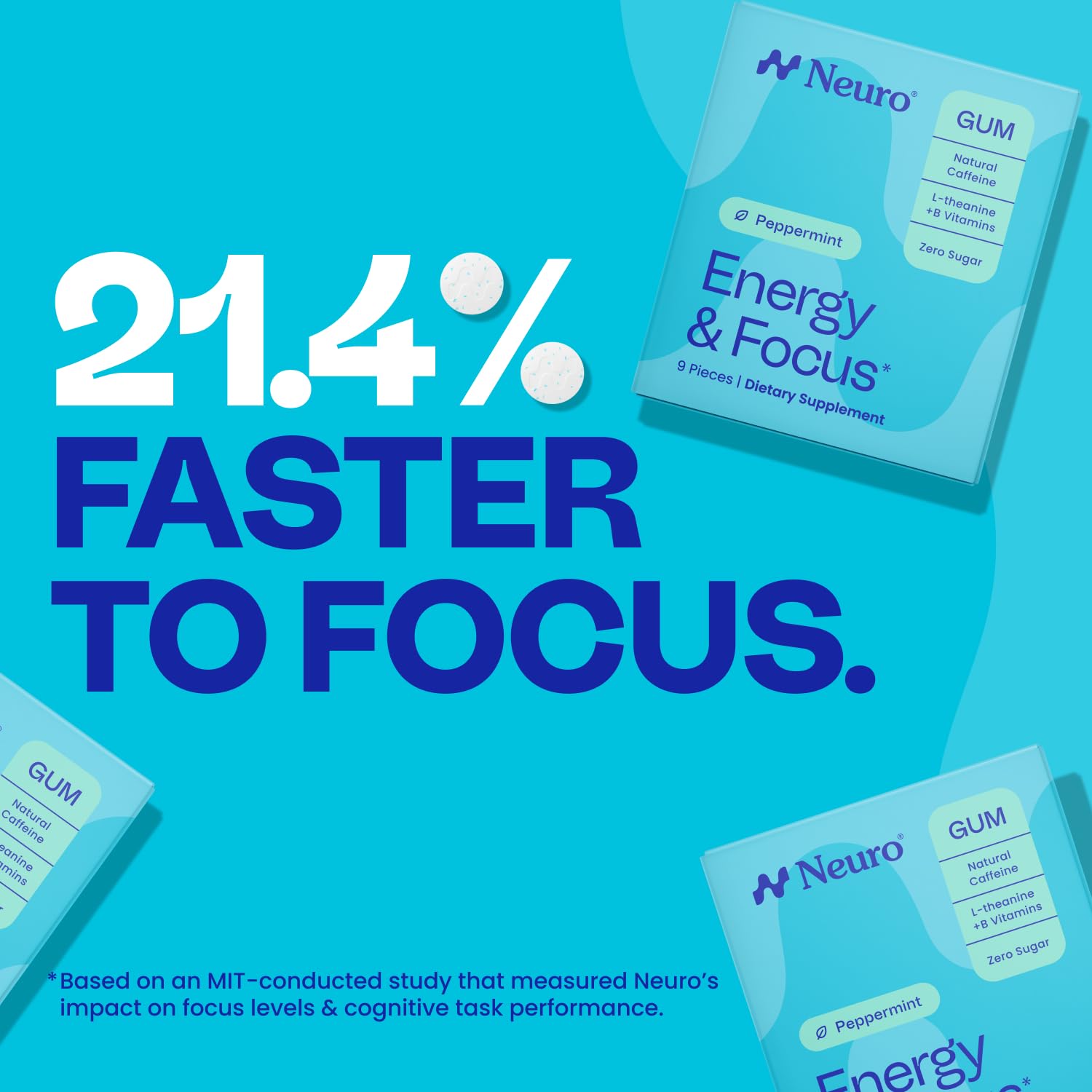 Neuro chewing at desk use portrays discreet focus boost benefit