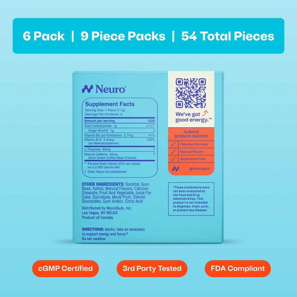 Stacked Neuro gum pieces with cinnamon stick showing flavor profile