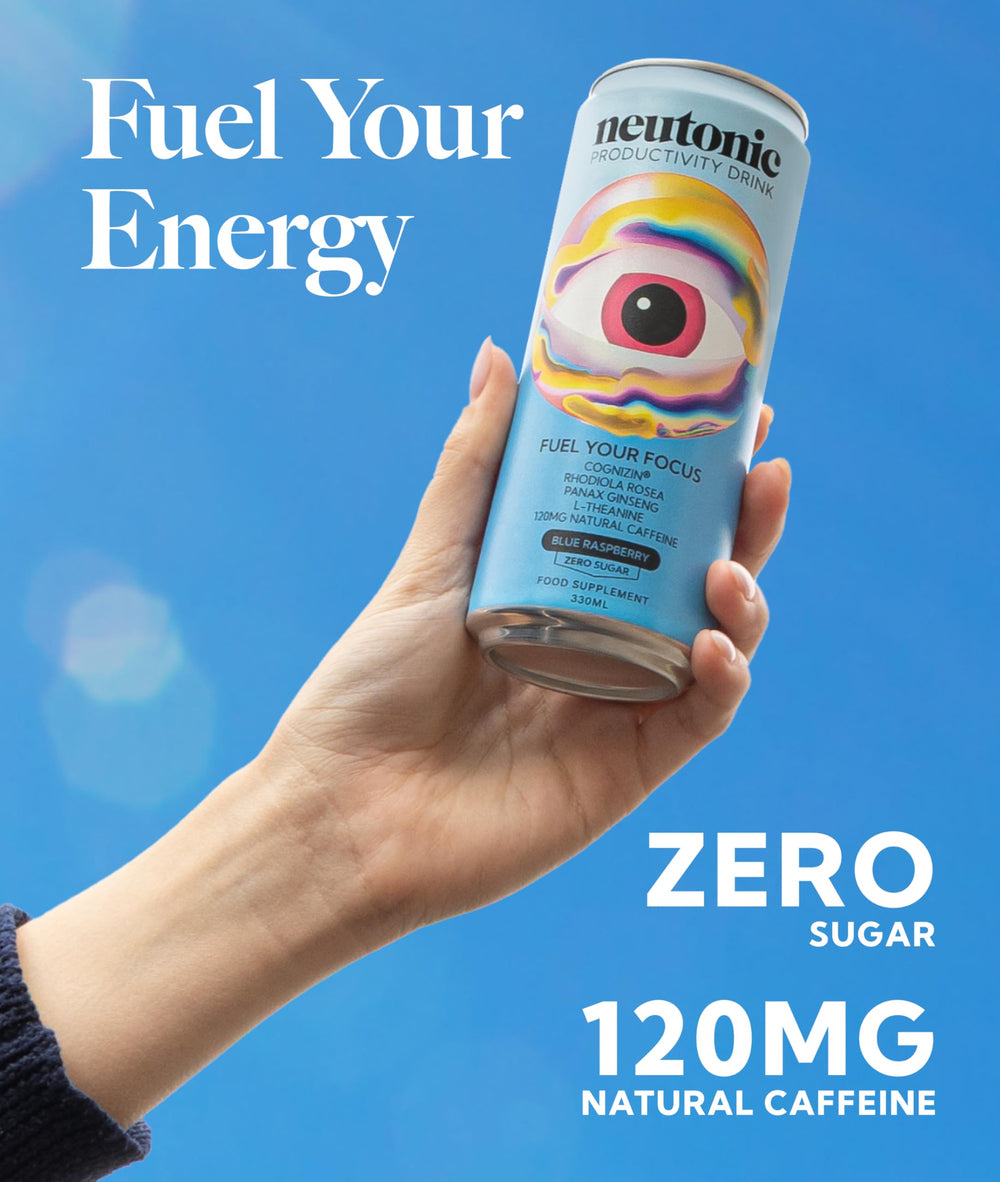 Neutonic can in hand to show true size and convenient portability