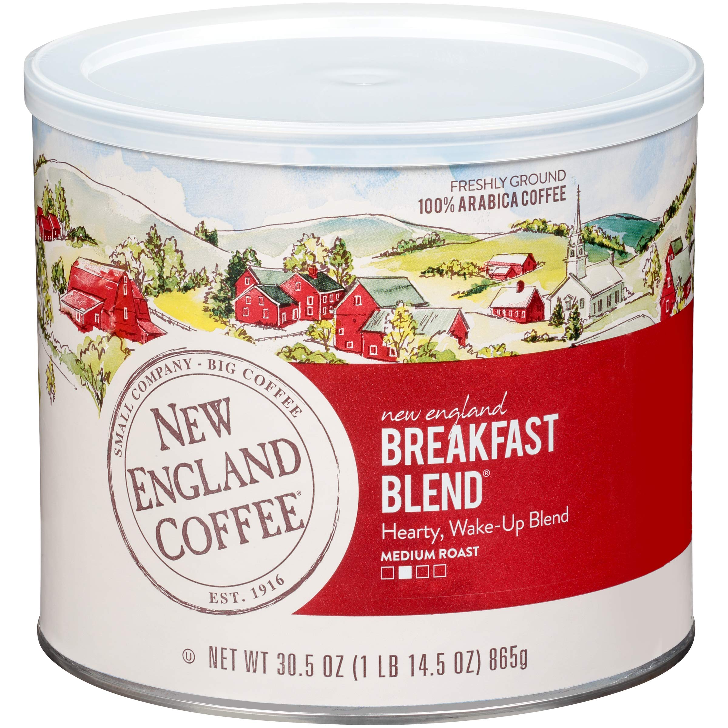 New England Coffee front can showing label and size for consistent morning flavor