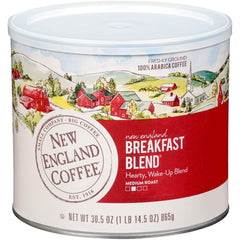 New England Coffee front can showing label and size for consistent morning flavor